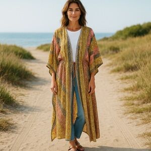 Multicolor Bohemian Kimono
